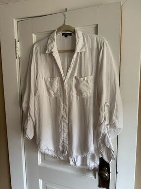 Anthropologie White Button-Down Shirt